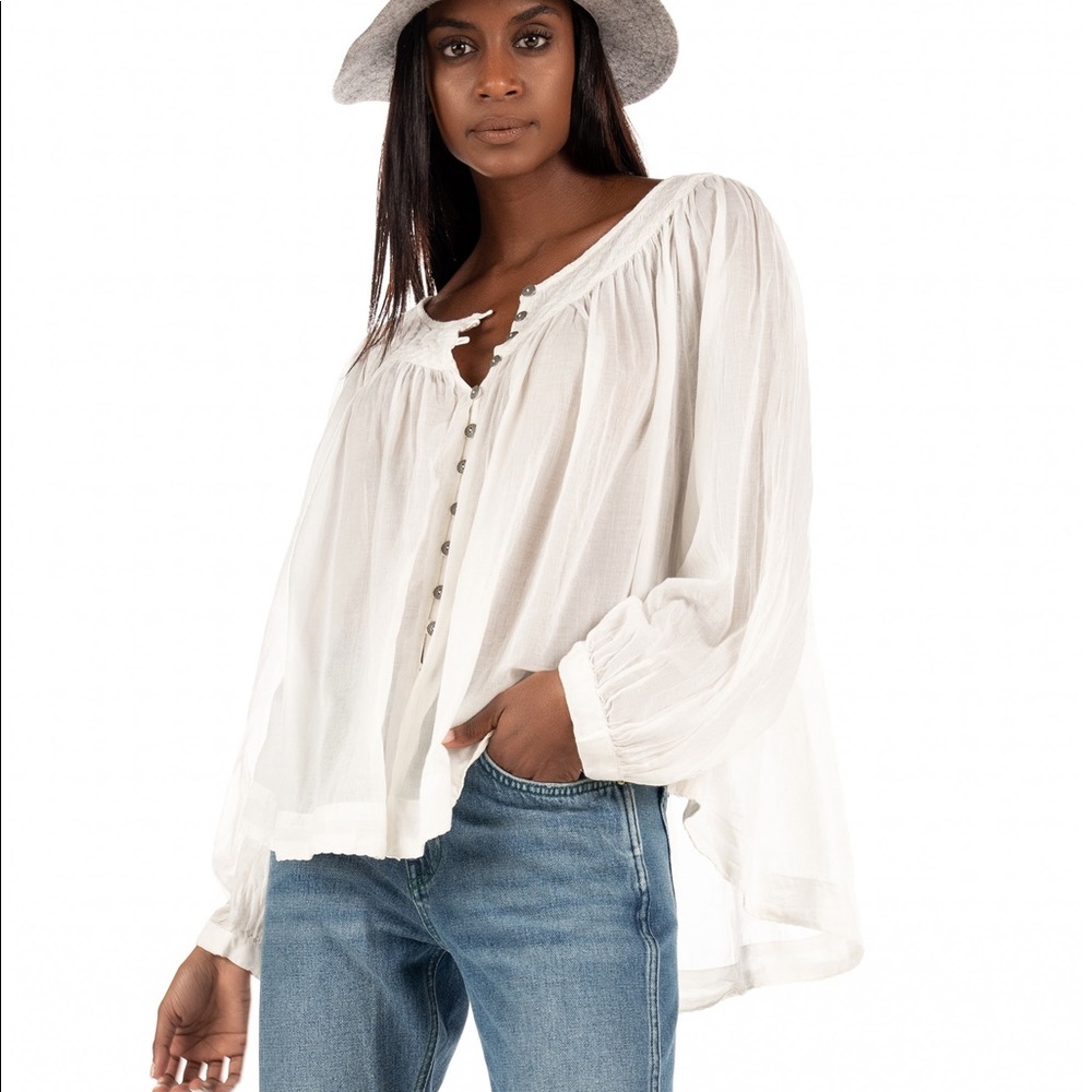 Free People Cool Meadow Top in White